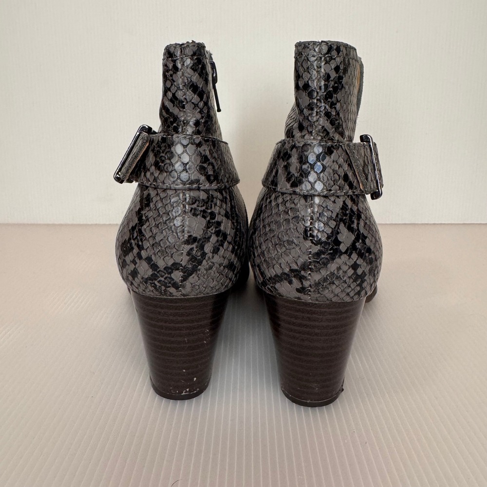 Vionic Naomi Snake Embossed‎ Suede Ankle Boots Block Heel Buckle Women 9 - Picture 5 of 9
